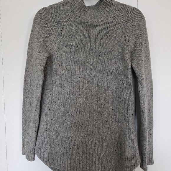 Cynthia Rowley 100% Wool Merled Grey Mockneck Sweater - Size M - Picture 1 of 4